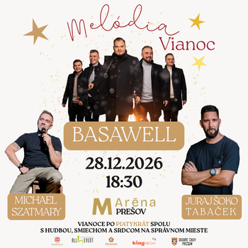 Melódia Vianoc s kapelou BASAWELL a špeciálnymi hosťami: Michael Szatmary & Juraj Šoko Tabaček